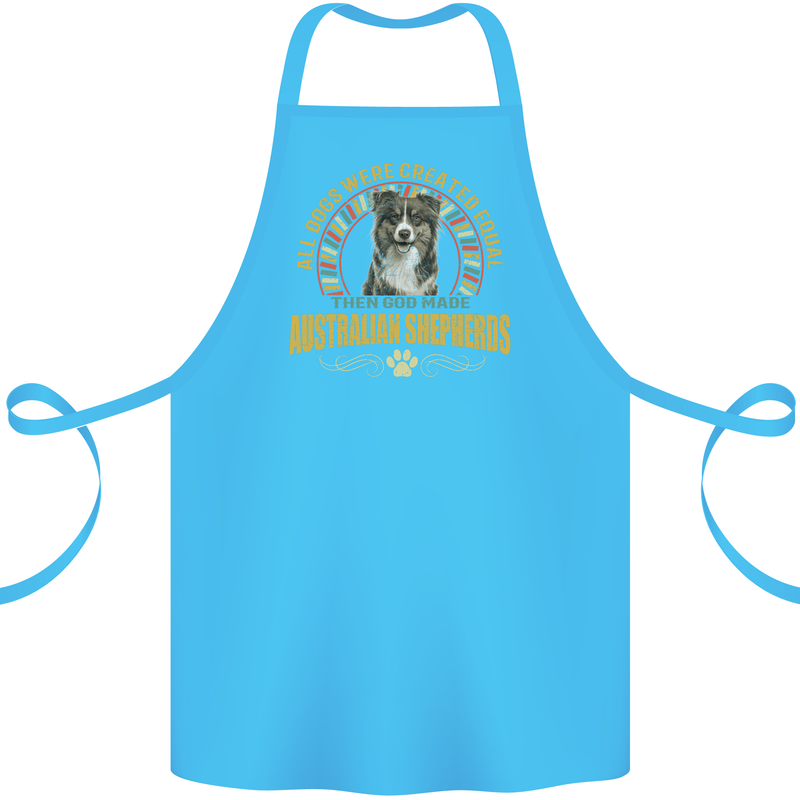 An Australian Shepherd Dog Cotton Apron 100% Organic Turquoise