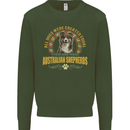 An Australian Shepherd Dog Kids Sweatshirt Jumper Forest Green