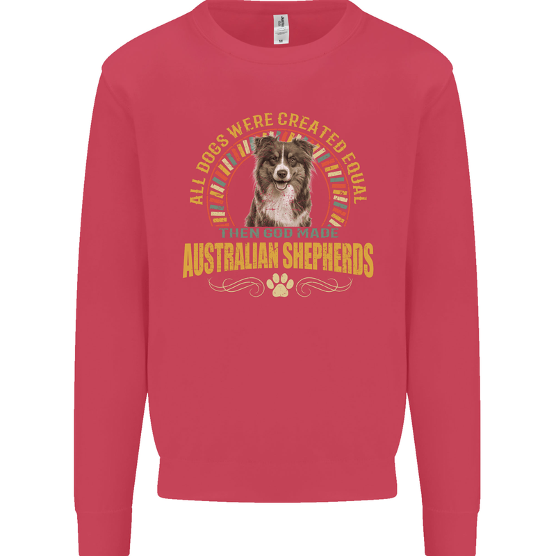 An Australian Shepherd Dog Kids Sweatshirt Jumper Heliconia