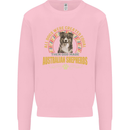 An Australian Shepherd Dog Kids Sweatshirt Jumper Light Pink