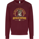An Australian Shepherd Dog Kids Sweatshirt Jumper Maroon