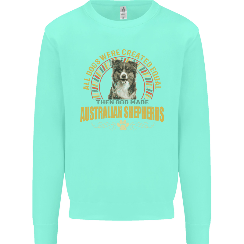 An Australian Shepherd Dog Kids Sweatshirt Jumper Peppermint