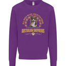 An Australian Shepherd Dog Kids Sweatshirt Jumper Purple