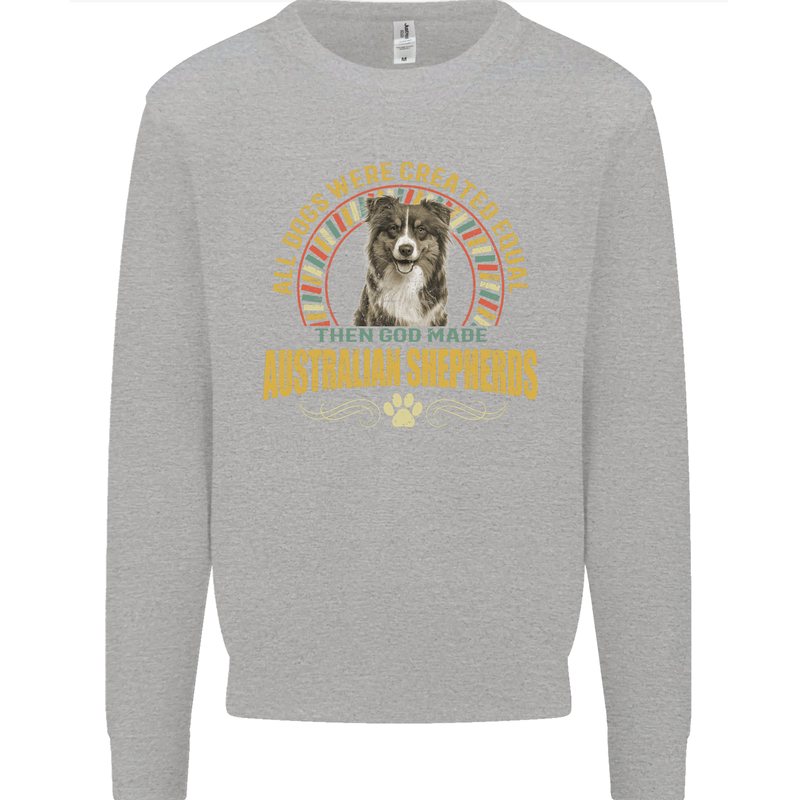 An Australian Shepherd Dog Kids Sweatshirt Jumper Sports Grey