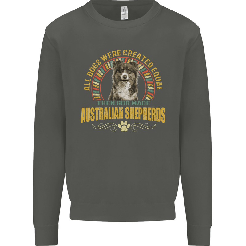 An Australian Shepherd Dog Kids Sweatshirt Jumper Storm Grey