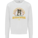 An Australian Shepherd Dog Kids Sweatshirt Jumper White