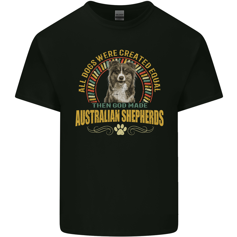 An Australian Shepherd Dog Kids T-Shirt Childrens Black