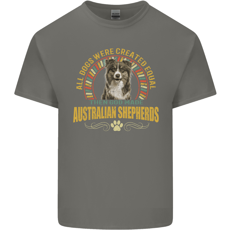 An Australian Shepherd Dog Kids T-Shirt Childrens Charcoal