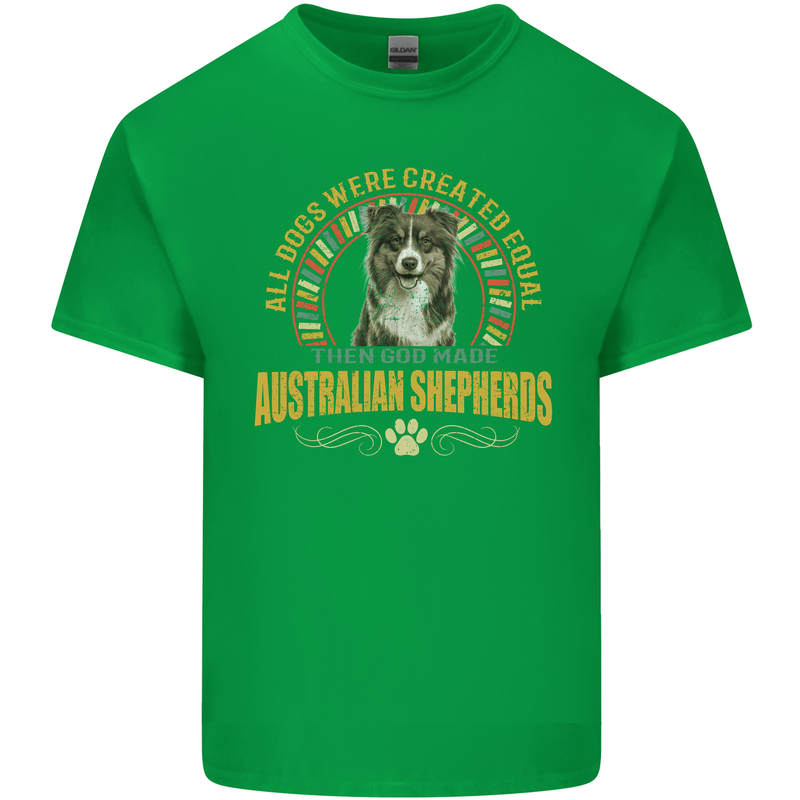 An Australian Shepherd Dog Kids T-Shirt Childrens Irish Green