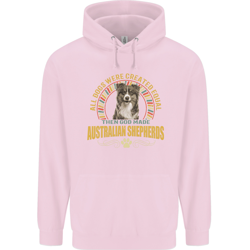 An Australian Shepherd Dog Mens 80% Cotton Hoodie Light Pink