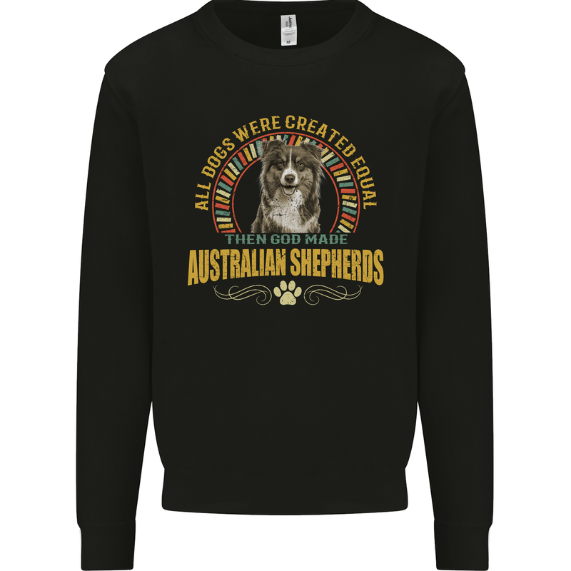 An Australian Shepherd Dog Mens Sweatshirt Jumper Black