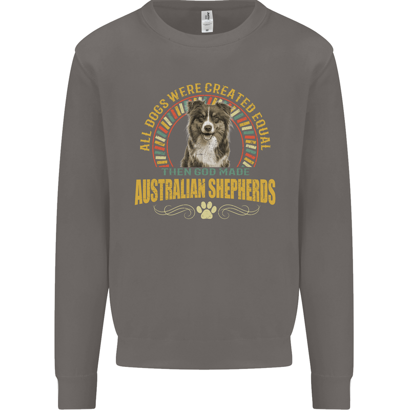 An Australian Shepherd Dog Mens Sweatshirt Jumper Charcoal
