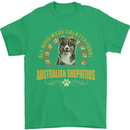 An Australian Shepherd Dog Mens T-Shirt 100% Cotton Irish Green
