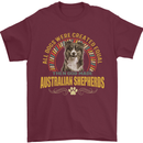 An Australian Shepherd Dog Mens T-Shirt 100% Cotton Maroon