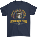 An Australian Shepherd Dog Mens T-Shirt 100% Cotton Navy Blue