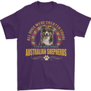 An Australian Shepherd Dog Mens T-Shirt 100% Cotton Purple
