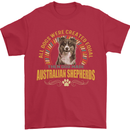 An Australian Shepherd Dog Mens T-Shirt 100% Cotton Red