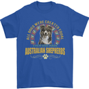 An Australian Shepherd Dog Mens T-Shirt 100% Cotton Royal Blue