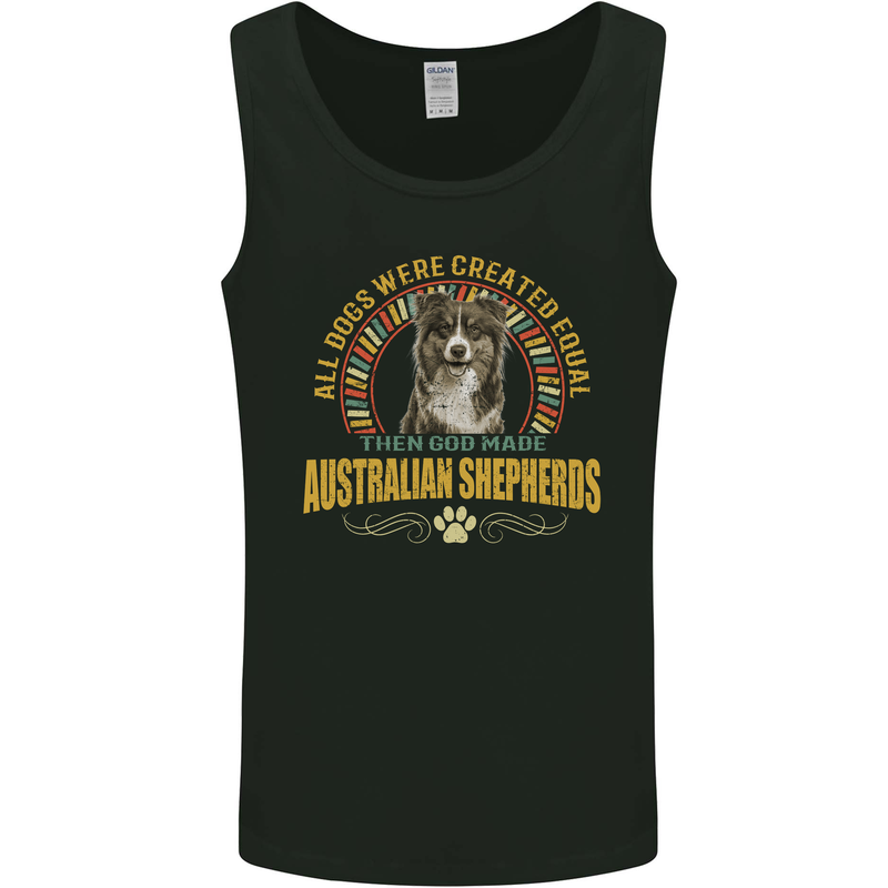 An Australian Shepherd Dog Mens Vest Tank Top Black