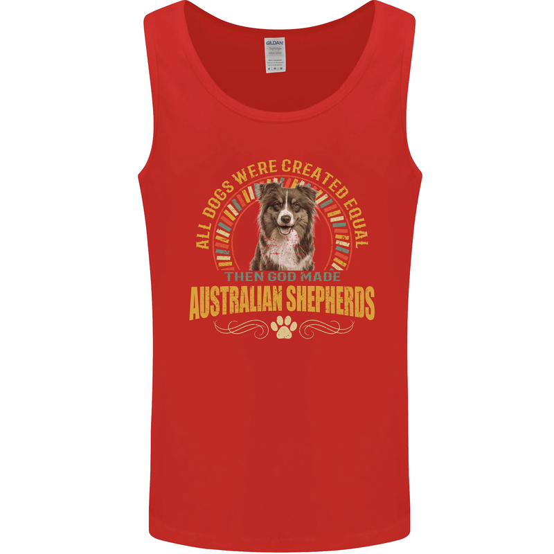 An Australian Shepherd Dog Mens Vest Tank Top Red