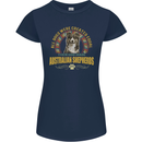 An Australian Shepherd Dog Womens Petite Cut T-Shirt Navy Blue