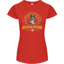 An Australian Shepherd Dog Womens Petite Cut T-Shirt Red