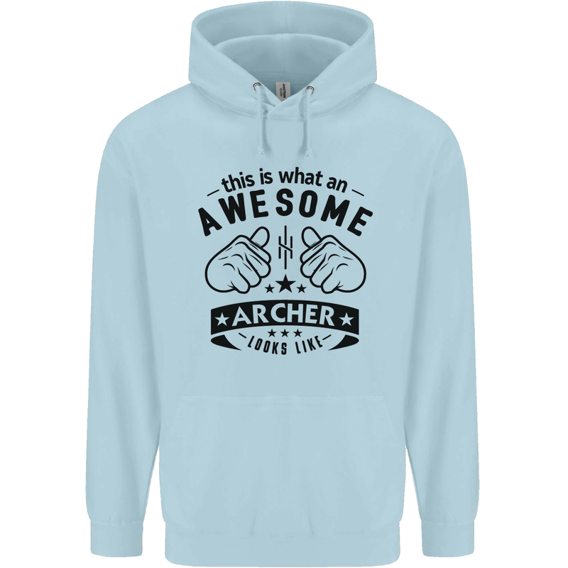 An Awesome Archer Looks Like Archery Childrens Kids Hoodie Light Blue