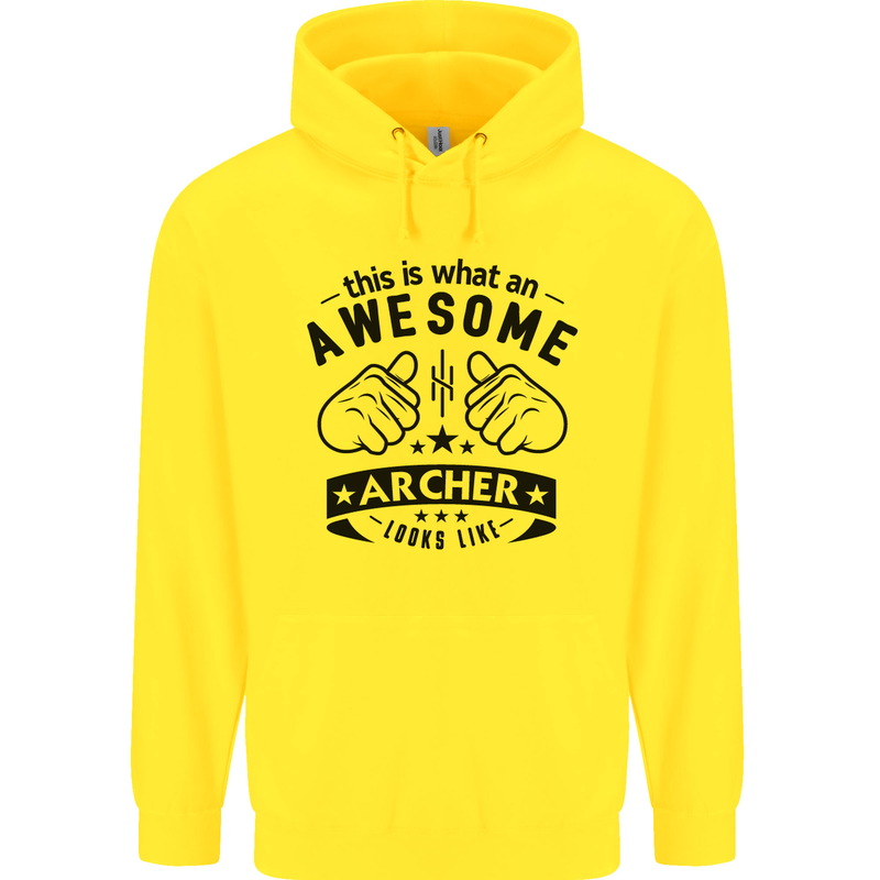 An Awesome Archer Looks Like Archery Childrens Kids Hoodie Yellow