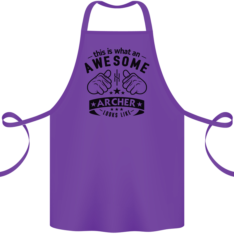 An Awesome Archer Looks Like Archery Cotton Apron 100% Organic Purple