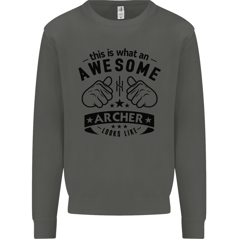 An Awesome Archer Looks Like Archery Kids Sweatshirt Jumper Storm Grey
