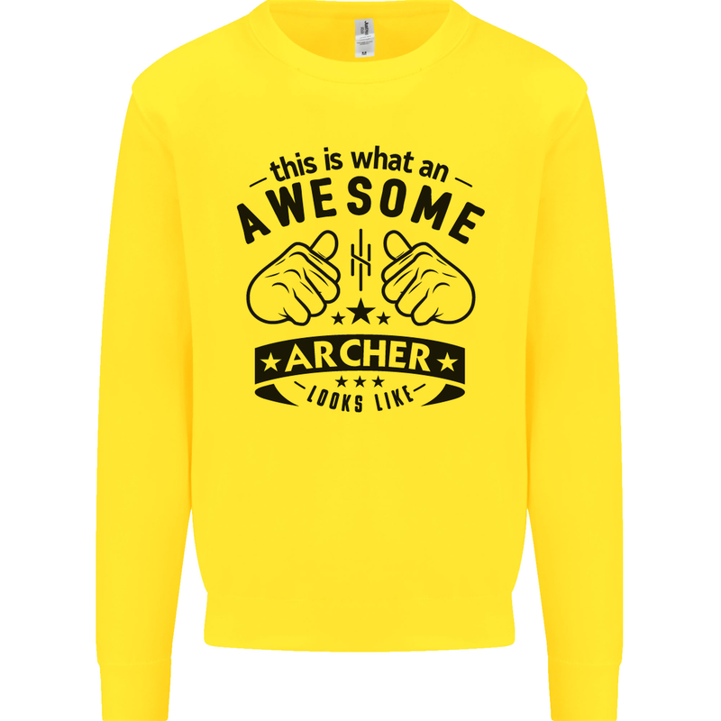 An Awesome Archer Looks Like Archery Kids Sweatshirt Jumper Yellow