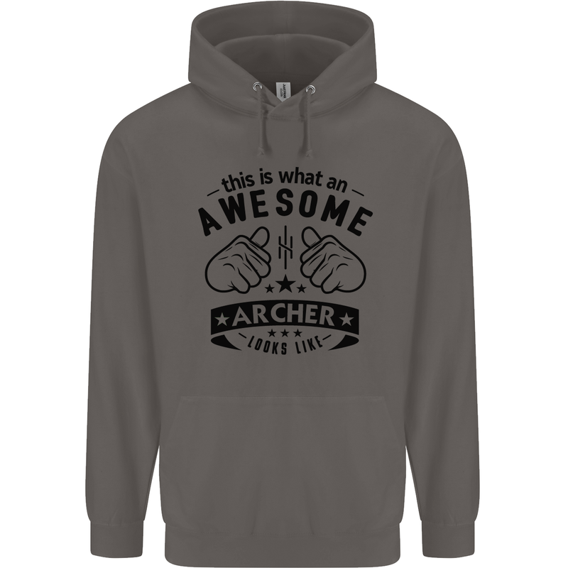 An Awesome Archer Looks Like Archery Mens 80% Cotton Hoodie Charcoal