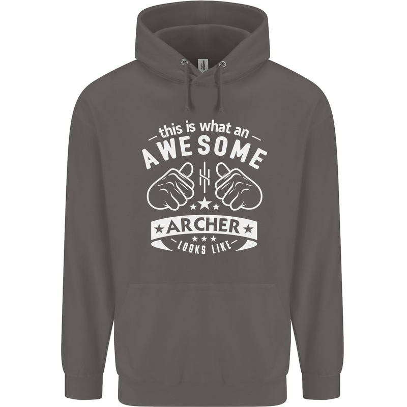 An Awesome Archer Looks Like Archery Mens 80% Cotton Hoodie Charcoal
