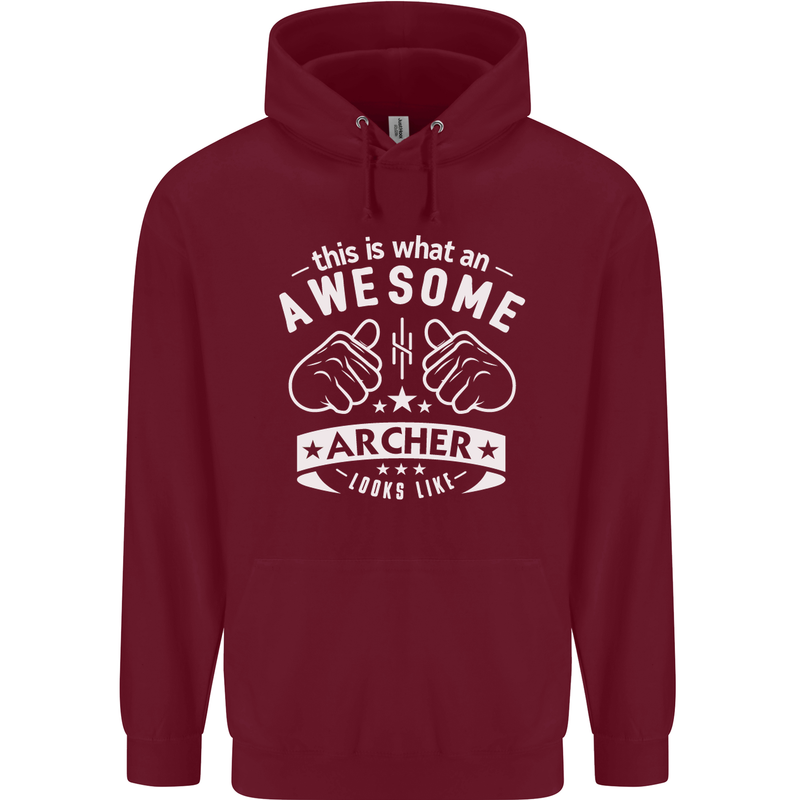 An Awesome Archer Looks Like Archery Mens 80% Cotton Hoodie Maroon