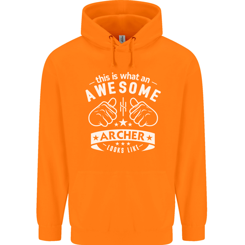 An Awesome Archer Looks Like Archery Mens 80% Cotton Hoodie Orange