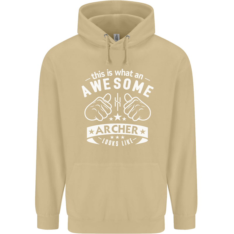 An Awesome Archer Looks Like Archery Mens 80% Cotton Hoodie Sand