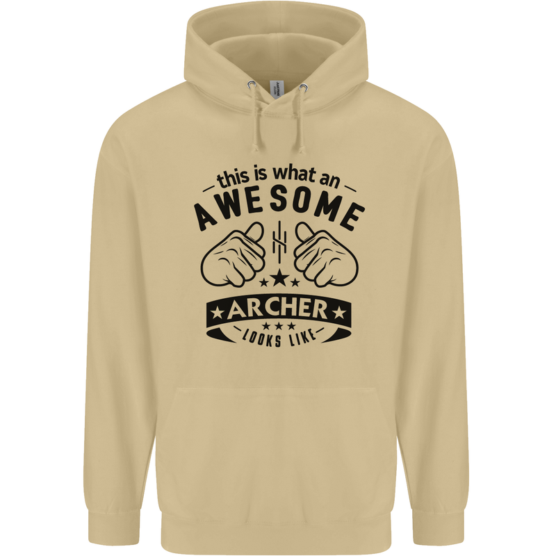 An Awesome Archer Looks Like Archery Mens 80% Cotton Hoodie Sand