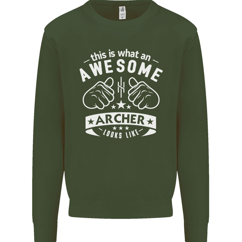 An Awesome Archer Looks Like Archery Mens Sweatshirt Jumper Forest Green