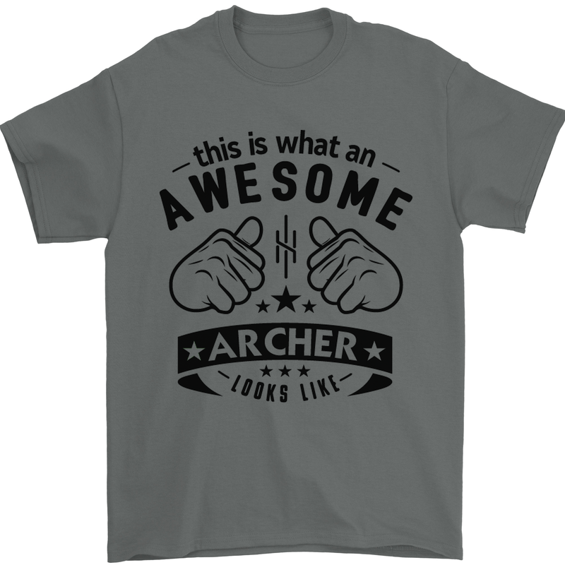 An Awesome Archer Looks Like Archery Mens T-Shirt Cotton Gildan Charcoal