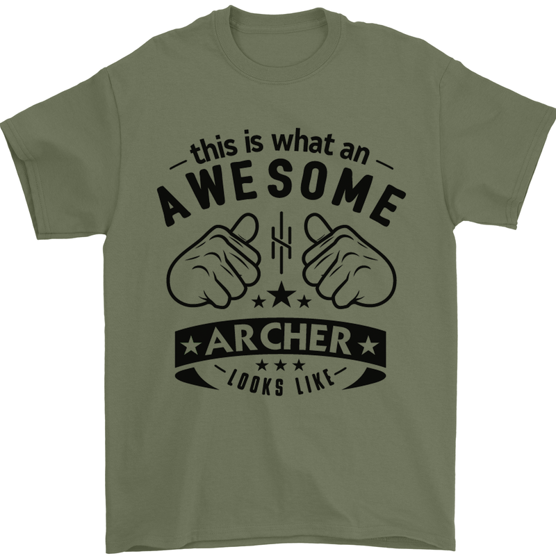 An Awesome Archer Looks Like Archery Mens T-Shirt Cotton Gildan Military Green