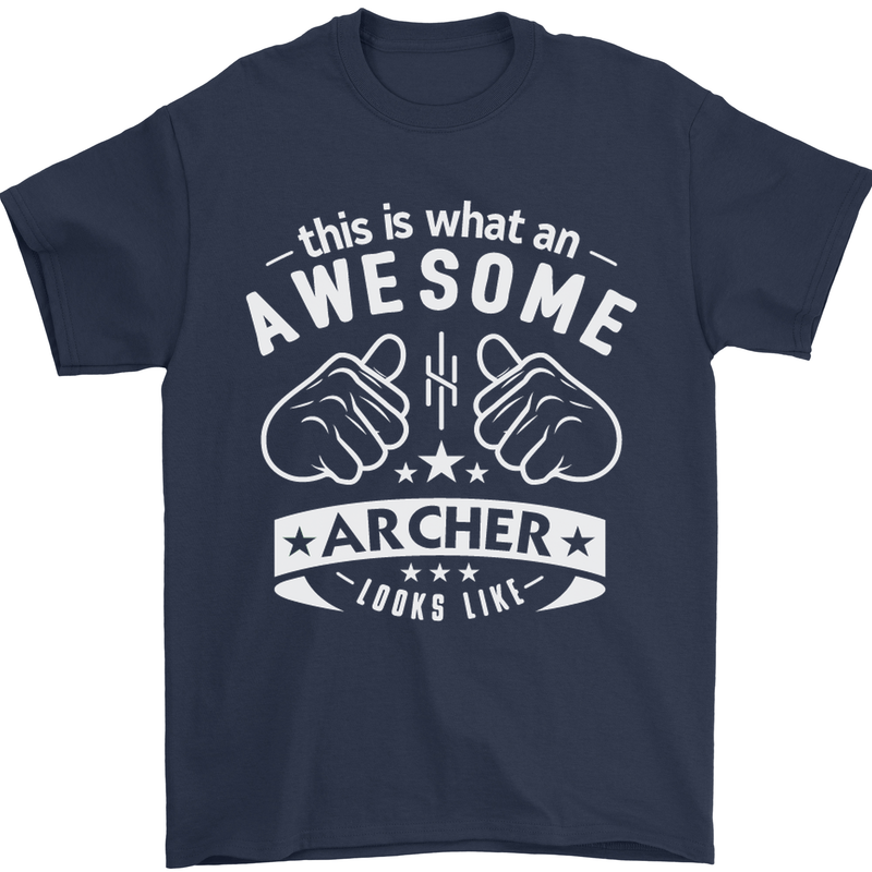 An Awesome Archer Looks Like Archery Mens T-Shirt Cotton Gildan Navy Blue