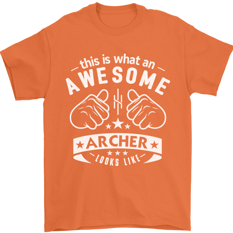 An Awesome Archer Looks Like Archery Mens T-Shirt Cotton Gildan Orange