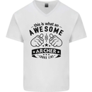 An Awesome Archer Looks Like Archery Mens V-Neck Cotton T-Shirt White