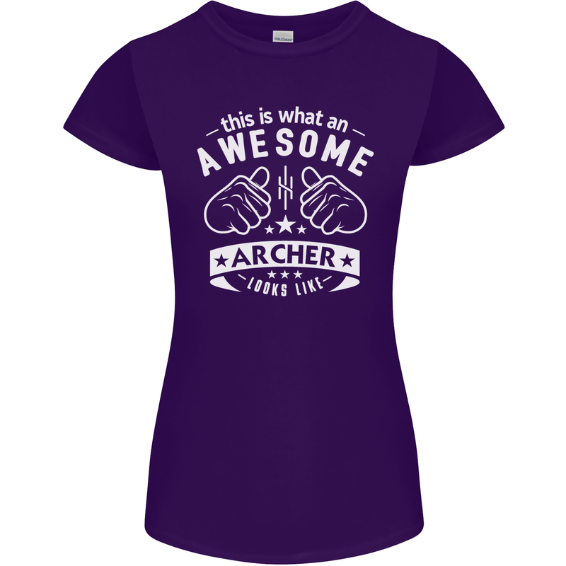 An Awesome Archer Looks Like Archery Womens Petite Cut T-Shirt Purple