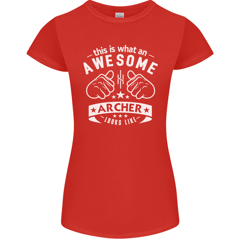 An Awesome Archer Looks Like Archery Womens Petite Cut T-Shirt Red