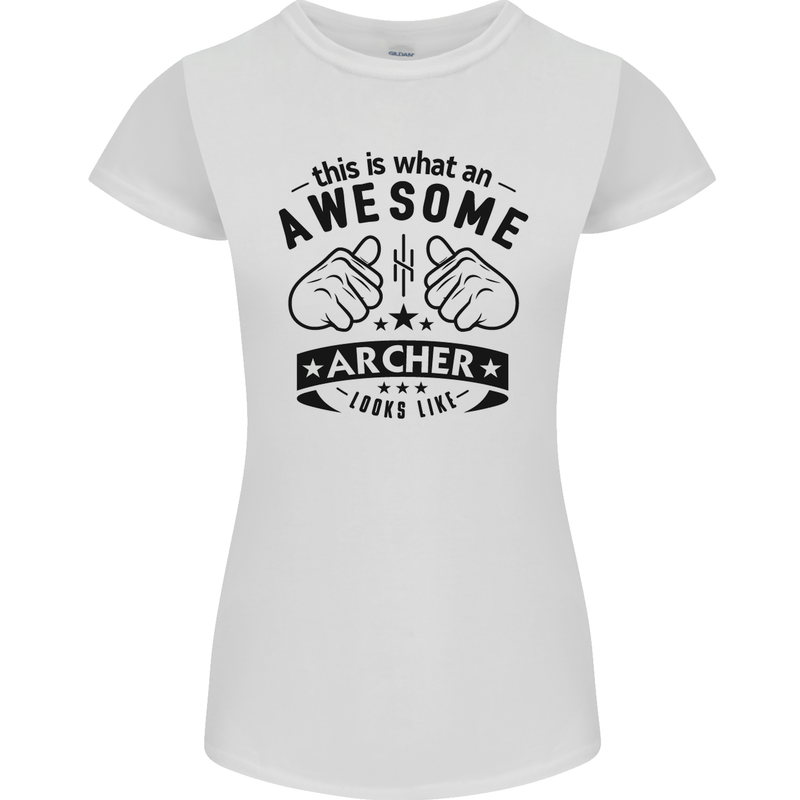 An Awesome Archer Looks Like Archery Womens Petite Cut T-Shirt White