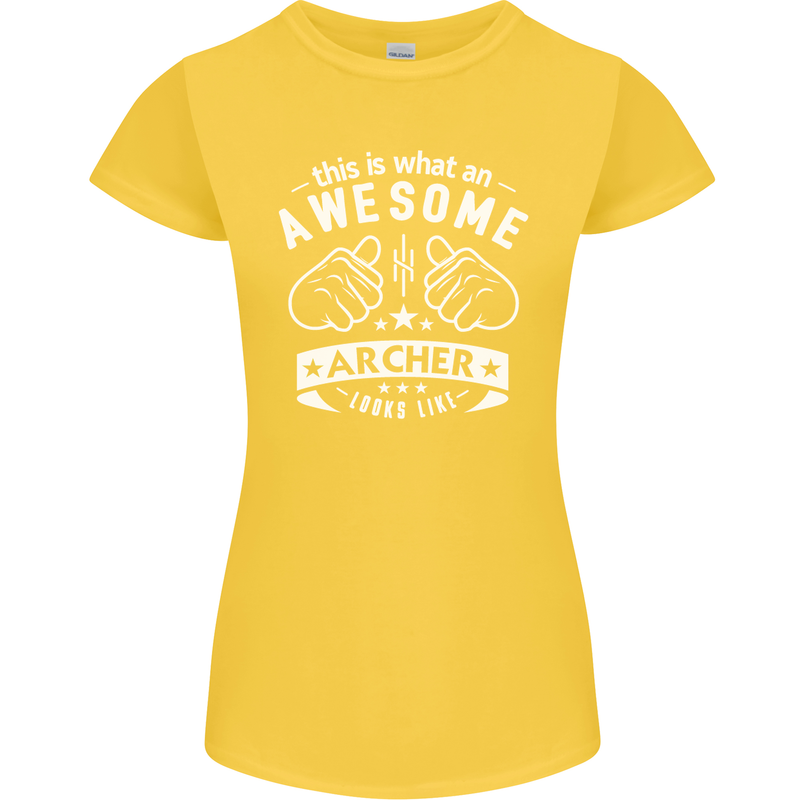 An Awesome Archer Looks Like Archery Womens Petite Cut T-Shirt Yellow
