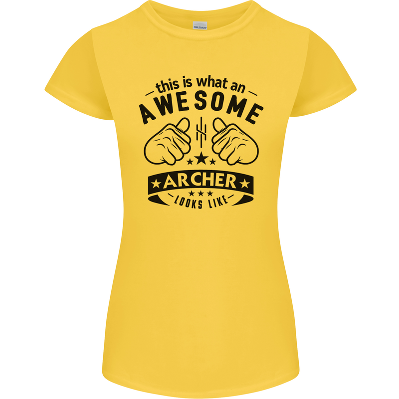 An Awesome Archer Looks Like Archery Womens Petite Cut T-Shirt Yellow