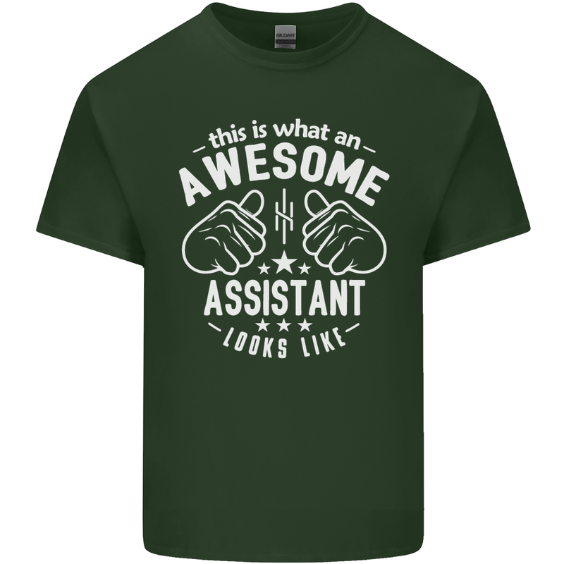 An Awesome Assistant Looks Like Mens Cotton T-Shirt Tee Top Forest Green