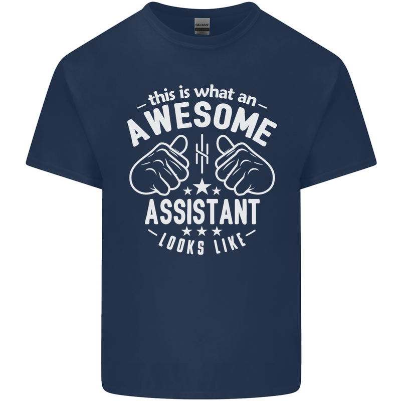 An Awesome Assistant Looks Like Mens Cotton T-Shirt Tee Top Navy Blue